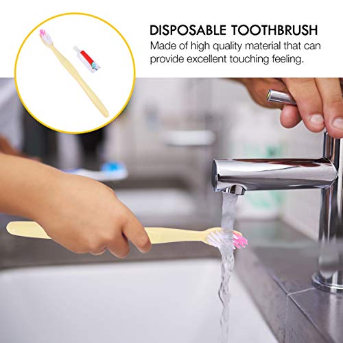 ARTIBETTER 100 Pcs Escovas de Dentes DescartÃ¡veis â€‹â€‹Com Creme Dental Escovas de Dentes de PlÃ¡s