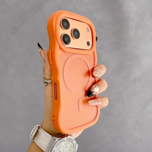 HJZSZX For iPhone17 Pro�p ���O�W���A���[ �E�F�[�u�}�b�g�P�[�X �}�O�l�b�g�����C�����X�[�d �ϏՌ��J�o�[�iFor iPhone17 Pro�p/�I�����W�j