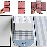 Handmade Waterfall Birthday Gift Card Booklet, DIY Waterfall Gift Card Holder, Pull-out Design Cards,Gift Card Holder,GiftCard Flip Book,Gift Booklet for Birthday,New Year,Valentine's Day (1, Blue)