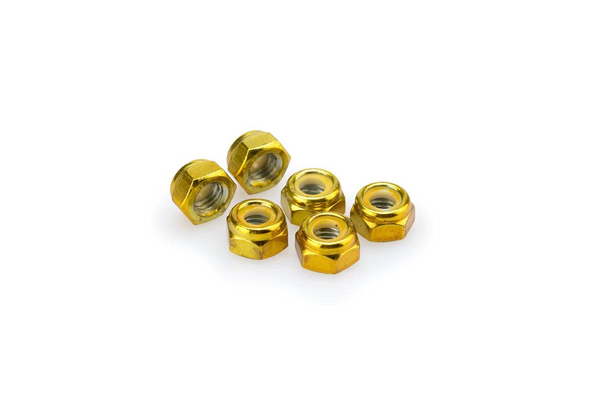 Puig Yellow M8 Locknuts x 6