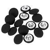 QUARKZMAN 15Pcs Boutons Ronds Recouverts De Tissu, 15mm 24L Tige Métallique Boutons À Coudre Recouverts De Tissu Pour Manteau Robe Pull Chapeaux Création Artisanale, Noir