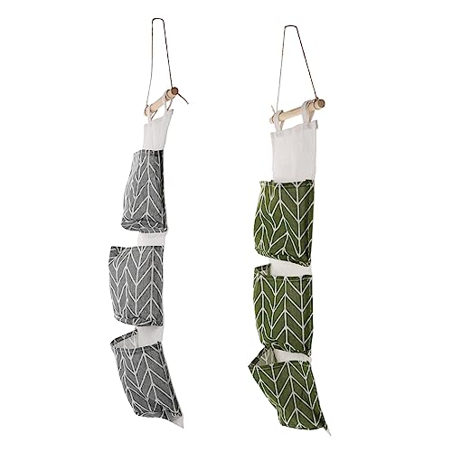 Cabilock 2pcs Linen Storage Hanging Bag Garment Organizer Zipper Door Hanger for Home Decor