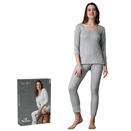 Image of Wearslim Women's Cotton Quilted Winter Lightweight Thermal Underwear for Women Long Johns Set with Fleece Lined Soft Warmer
