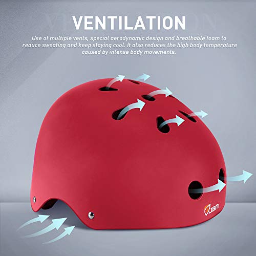 Jbm Skateboard Helmet For Adults Skate Helmet Adult Skateboard Helmets Adult Skateboarding Helmet Youth Scooter Helmets Child Skating Helmets For Multi-Sports Roller Skate Inline Skating Longboard #TOP3