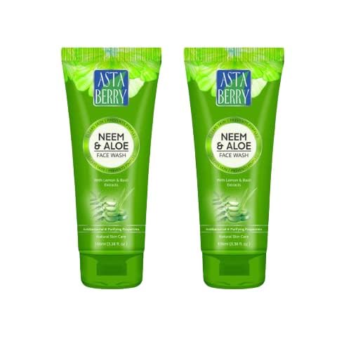 ASTABERRY Neem & Aloe Face Wash | Enriched with Neem, Aloe Vera & Basil | Oil Control 60Ml
