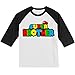 Personalized Super Family Birthday Shirt | Mario Shirt | Matching Set | Handmade Decorated Shirt | Personalized with Name and Age | Unisex 3/4 Sleeve Raglan T-Shirt | #1105