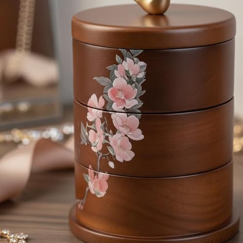 Boîte à bijoux rotative en bois pour ne plus perdre vos bagues