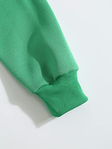 Sweat à capuche décontracté manches longues vert avec poches taille S