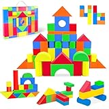 46PCS 積み木 ブロック おもちゃ ソフトブロック お風呂 おもちゃ ふわふわブロック 知育玩具 子供のおもちゃ EVA素材 女の子 男の子 ギフト 誕生日 クリスマス プレゼント