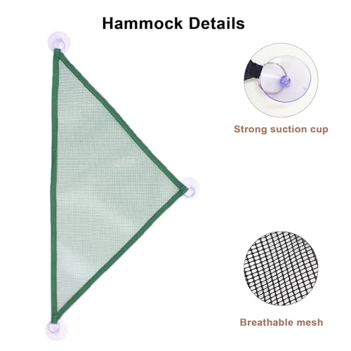 4 espreguiçadeiras de rede de répteis, rede de lagarto verde com ventosa forte triângulo barbudo esp