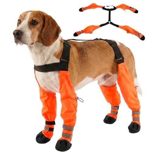 Waterproof Dog Boots for Small Medium Dogs Dog Paw Protectors Dog Suspender Boots Anti-Slip Pet Shoes for Outdoor Walking Stay-On Dirt-Proof Comfortable Booties