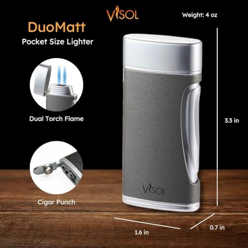 Encendedor Visol DuoMatt con Llama Doble y Recargable miniatura 2
