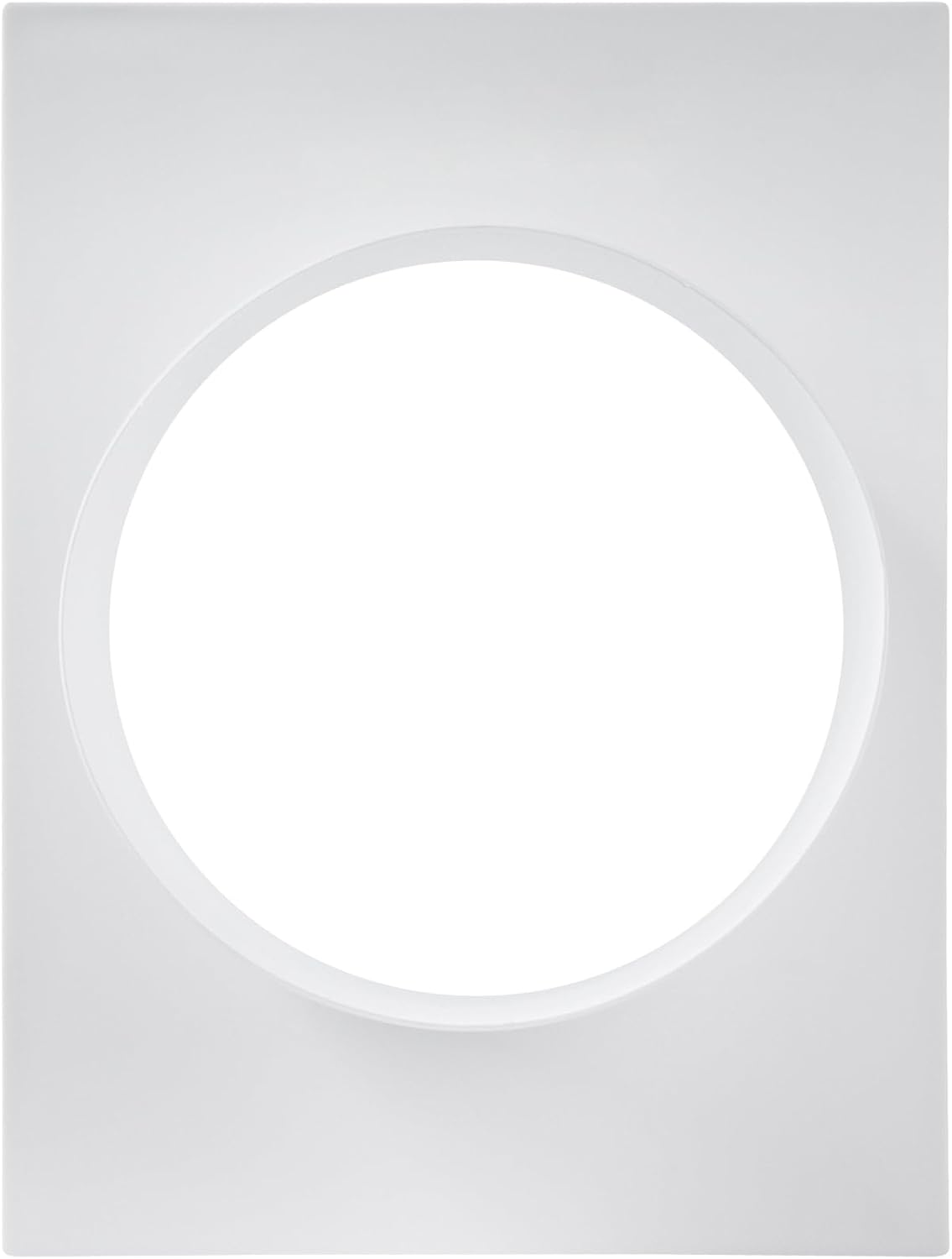 6" inch Plastic Adapter with Wall Plate for Circular Duct, HVAC Connector, Ducting Coupling Flange - Transition Assembly Joint Fitting for Dryer Vent Pipe - Indoor dryer vent kit