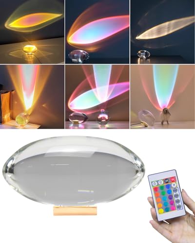 Rumexeng Angel Eyes Projection Night Light, Colorful Crystal Lamp Sunset Table Lamp, Crystal Atmosphere Lamp, Tabletop Light Atmosphere Night Light for Party Home Decor Bedroom Living Room