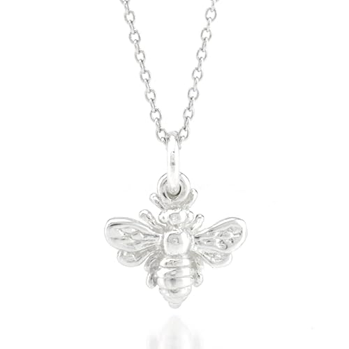 Sterling Silver Tiny Bee Charm Necklace, 18"