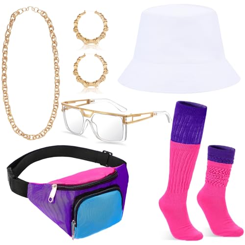 Décorations de fête années 90 et accessoires de tenues fluo femme