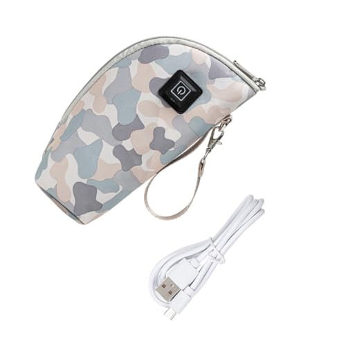 CIMAXIC calentador de botellas matraz mama limpiador tanque funda para biberón calefactor calentadores Cálido milk thermal tapa de biberón calentador de biberones USB recién nacido PU Grey