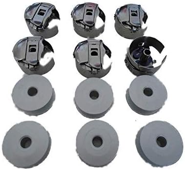 NGOSEW 6 Bobbins and Bobbins Case Large M Size for Tin Lizzie 18 Quilting Machine