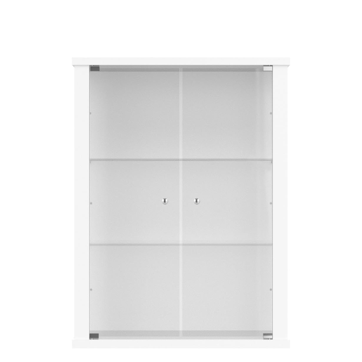Vitrina de Cristal de en Blanco (80x60x25 cm) con 2 estantes de Cristal Ajustables en Altura - Vitrina para maquetas de Coches en Blanco - Vitrina de exposición