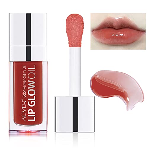 Hydrating Lip Glow Oil, Moisturizing Lip Oil Plumping Lip Gloss, Lip Oil Tinted for Lip Care and Dry Lips (ROSEWOOD)