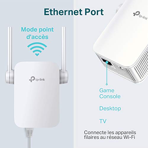 TP-Link Répéteur WiFi(TL-WA855RE) Amplificateur WiFi N300 Mbps, WiFi Extender, WiFi Booster, 1 Port Ethernet, jusqu'à 90㎡，Compatible avec toutes les box internet