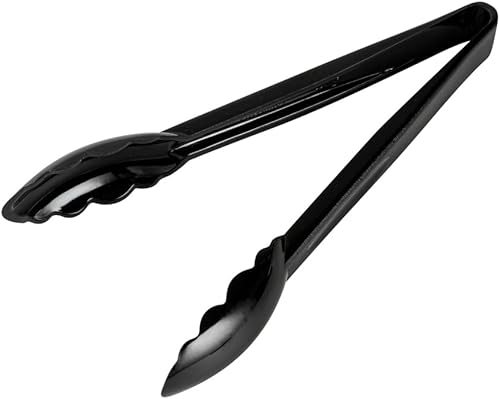 Miniatura 2 de Restaurantware Pinzas de cocina de 9 x 3 pulgadas, 1 pinza para servir con bordes festoneados, pinzas de plástico negro reutilizables aptas para
