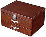 8KLANMMQ Joyero organizador de joyas para niñas, organizador de joyas, caja de joyería de madera, con múltiples compartimentos, protector de madera maciza, caja de almacenamiento para joyas
