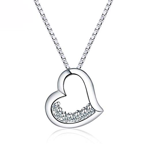 Collar de corazón de plata 925 y circón el regalo romántico perfecto para mujer