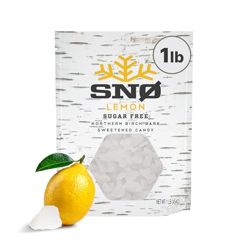 Lemon Xylitol Candy Chips - SNØ 1LB Bag- Sugar-Free Candy With Only 2 Ingredients | Low Carbs, Diabetic-Friendly, Non-GMO, Vegan, GF & Kosher | Purest candy in the world!