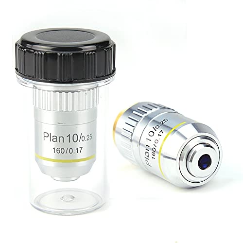 Objectif 10x plan pour microscope biologique achromatique avec bague