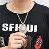 GleaMora Lion Head Pendant Men Ins Style Personalized Necklace Punk Necklace With Zircon Jewelry Light Luxury Birthday Party Gift, 60cm, Gold #2