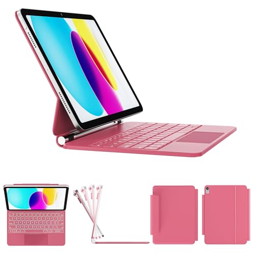 Image of RAYMCRAFT for iPad A16 11th /10th Gen Case Keyboard, Magnetic Floating Stand