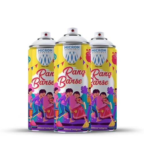 Image of Rang Barse Holi Color Spray Gift Box | Pack of 3 Pastel Holi Colour Sprays - 200ml X 3 | Toxin-Free, Single-Wash Removal | Easy to Clean | Holi Gift Set | Made in India