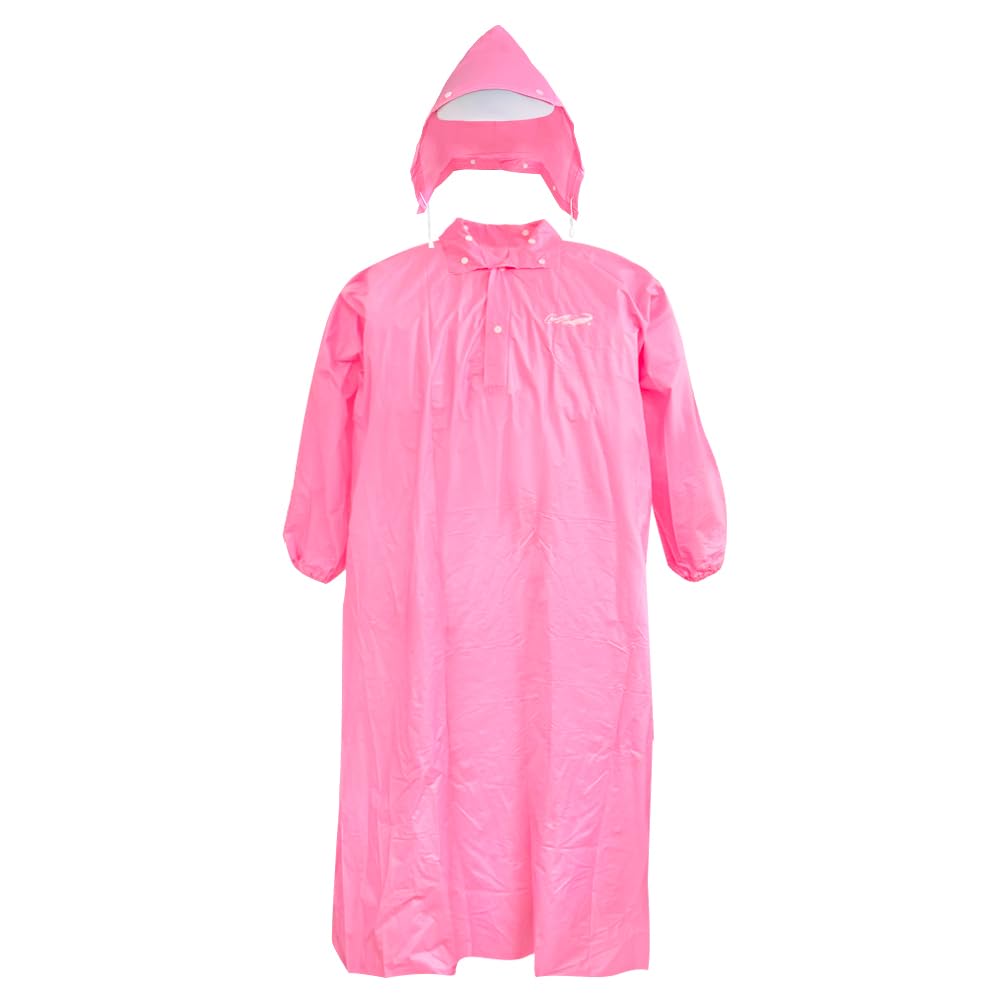 Crocodile PVC Reusable Raincoat Poncho Unisex adult for outdoor, camping (US, Alpha, One Size, Regular, Regular, 1, Pink)