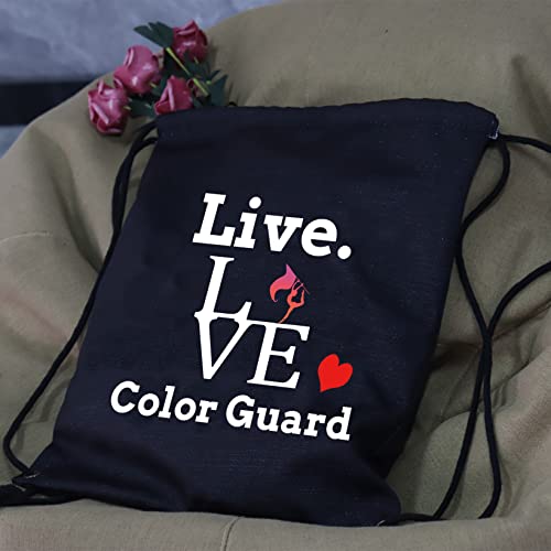 JYTAPP Color Guard Drawstring Bag Colorguard Senior Graduation Gift Drawstring Backpack Flag Gift Color Guard Gift (black) 5