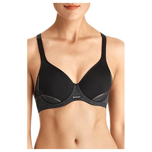 Berlei Damen Bügel Sport-BH, Electrify Mesh Padded Underwired Bra. , Gr. 65B (Herstellergröße: 30B), Schwarz