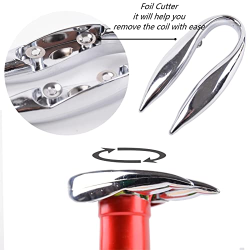 Obaly Wing Corkscrew Wine Opener Set Of 3 Pcs Wine Corkscrew Opener/Corkscrews Wine Openers With Foil Cutter And Wine Stopper (Gold) #TOP2