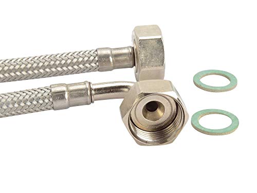 Waschmaschinenschlauch DN8 Edelstahl Spülmaschinenschlauch 3/4'ÜM x 3/4'ÜM Aquastop Panzerschlauch 1,5m - 5m Trinkwasser deutscher Qualitätsschlauch, Schlauchlänge:500cm