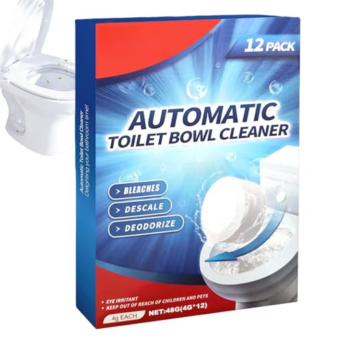 12 PCS WC Reiniger Toilettenreiniger gegen Urinstein & Kalk Kalkentferner für Spülkasten und Schüssel Selbstschäumende Reinigung mit Frischem Duft Reinigungswürfel für Lang anhaltende Hygiene
