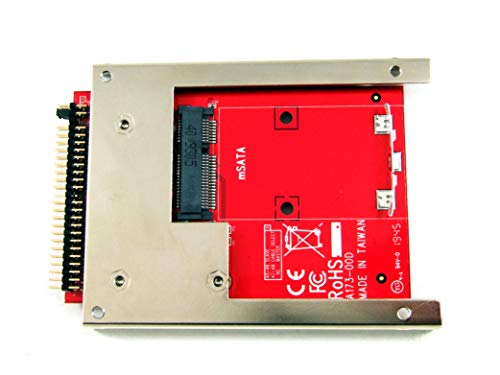 Image of IIDE-MSAT mSATA SSD to 2.5-Inch IDE Adapter Converter with Aluminum Frame Bracket - Latch and Retain mSATA SSD as 9.5mm 2.5 inch IDE SSD Drive