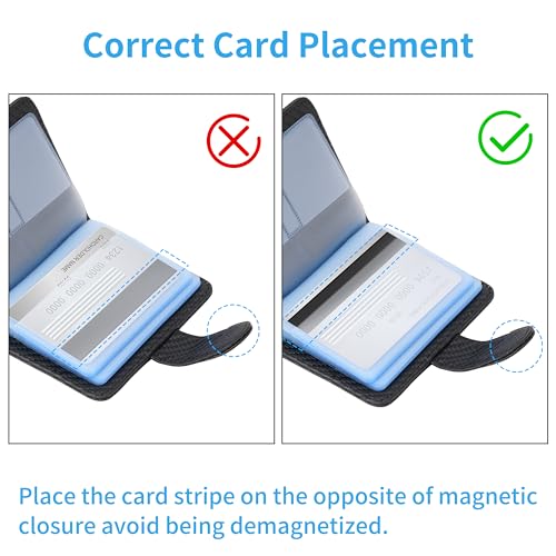 Image of Wisdompro Credit Card Holder, Slim Leather RFID Blocking Wallet Debit Card Protector Organizer Case (20 Card & 7 Memory Card Slots)-Vertical Microfiber Black