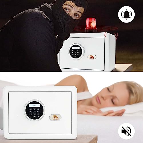 TIGERKING 1.2 Cu Ft Small Safe Box, White Security Safe with Digital Keypad, 2-Bolt Anti-Theft Locking Bolts, Removable Shelf, Easy Setup for Closet, Apartment, Dorm, Home Office - Thumbnail 7