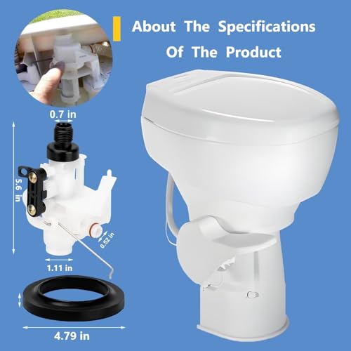 Image of 31705 31688 RV Toilet Water Valve Kit Freeze-resistant and Leak-resistant RV Toilet Parts for Thetford Aqua-Magic V High and Low Models RV Toilet Parts