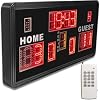 YZ 35 Large Electronic Scoreboard with Buzzer, Wall-Mounted Professional Digital Scoreboard with Remote, Basketball Scoreboard with Timer, Digital Score Keeper for Basketball