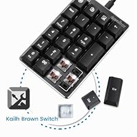 Perixx PERIPAD-303 Mechanischer Nummernblock mit Hintergrundbeleuchtung - USB - 22 Tasten - Brauner Kailh Schalter – Ansicht 6