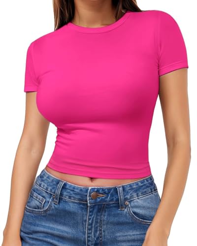 Urvicor Women's Long Sleeve T-Shirt - Slim Fit Crewneck Basic Top, Soft Stretchy Rayon Spandex Tee for Casual Wear for 2025