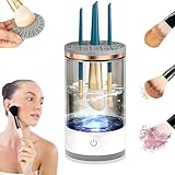 Electric Makeup Brush Cleaner - Makeup Brush Cleaner Machine with Brush Clean Mat, Quick Efficient Machine for Deep Cleaning All Types of Brushes Set for Makeup Lovers & Professionals (Black)