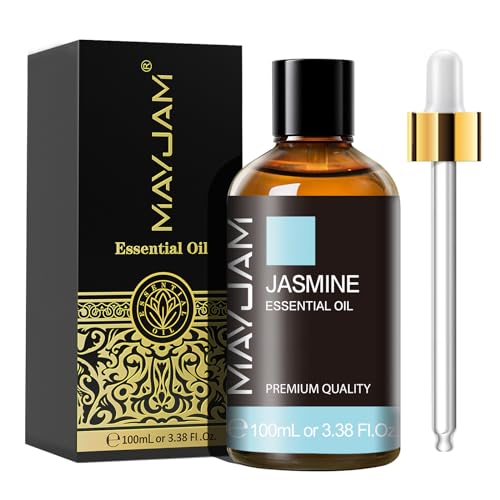 MAYJAM Aceite Esencial de Jazmín 100ml, Aceite de Jazmín para difusor, Humidificador, Bricolaje, Hogar, Armarios