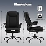 ralex-chair Big and Tall Fabric Office Chair -500 lb Heavy Duty Office Chair for Big Man, High Back Executive Office Desk Chair with 120° Tilt Rock,Executive Computer Desk Chair with Flip Up Arm