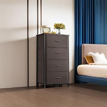 ODK Small Dresser for Bedroom with 4 Storage Drawers, Brown